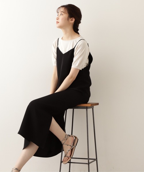 NATURAL BEAUTY BASIC（ナチュラルビューティーベーシック）の「キャミワンピース（ワンピース・レディース・ブラック/ピンク/カーキ・SMALL/MEDIUM）」の7枚目の写真