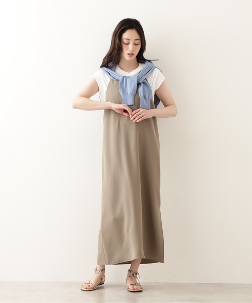 NATURAL BEAUTY BASIC（ナチュラルビューティーベーシック）の「キャミワンピース（ワンピース・レディース・ブラック/ピンク/カーキ・SMALL/MEDIUM）」の10枚目の写真