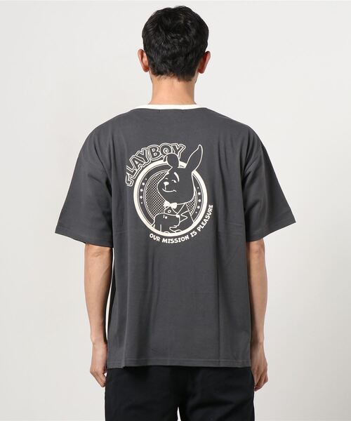 ラ*モ様 90s play boy tシャツ　ブラック　プレイボーイ PLAYBOY PLAY BOY プレイボーイ Tシャツ ポケット/刺繍 メンズ