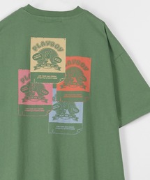 PLAYBOY（プレイボーイ）の「【PLAY BOY/プレイボーイ】バックプリント ワンポイント コミック柄ラビット プリントＴシャツ/半袖Tシャツ（Tシャツ/カットソー・メンズ）」
