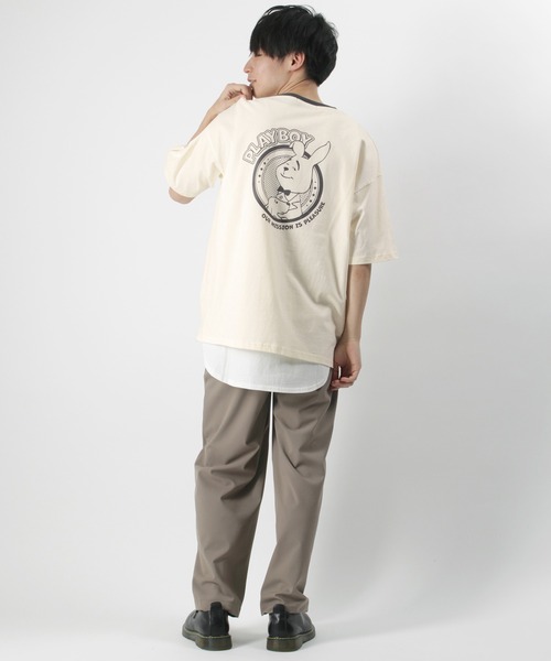 PLAYBOY（プレイボーイ）の「【PLAY BOY/プレイボーイ】バックプリント ワンポイント コミック柄ラビット プリントＴシャツ/半袖Tシャツ（Tシャツ/カットソー・メンズ・ホワイト/ライトブルー/ブラック/グリーン/アイボリー/ホワイト系その他・M/L）」の21枚目の写真