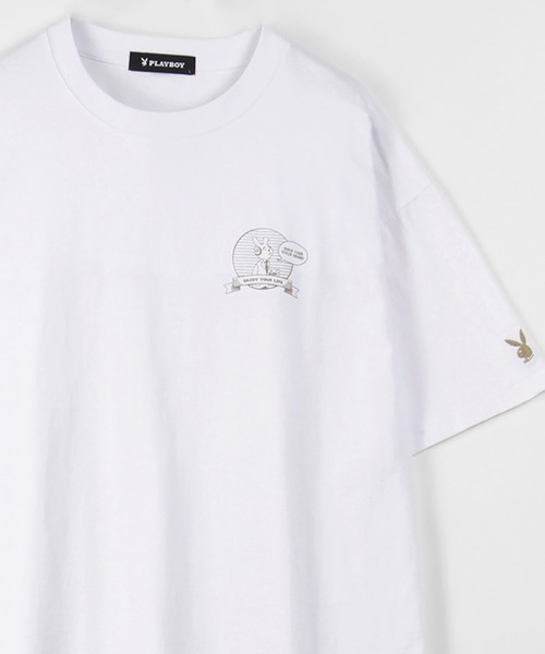 PLAYBOY（プレイボーイ）の「【PLAY BOY/プレイボーイ】バックプリント ワンポイント コミック柄ラビット プリントＴシャツ/半袖Tシャツ（Tシャツ/カットソー・メンズ・ホワイト/ライトブルー/ブラック/グリーン/アイボリー/ホワイト系その他・M/L）」の7枚目の写真