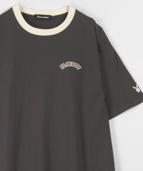 ラ*モ様 90s play boy tシャツ　ブラック　プレイボーイ PLAYBOY PLAY BOY プレイボーイ Tシャツ ポケット/刺繍 メンズ