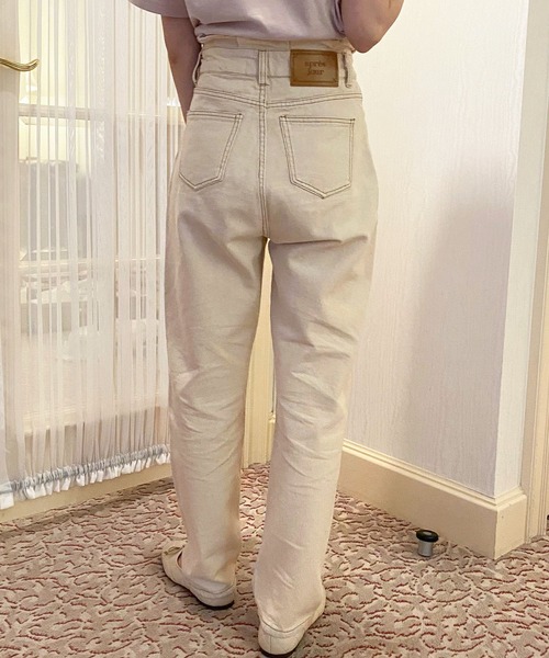 apres jour（アプレジュール）の「アプレロゴパッチテーパードデニム【ZOZOTOWN限定アイテム】【4AP】（デニムパンツ・レディース・ダークブルー/ブラック/オフホワイト/ピンク・X-LARGE/LARGE/SMALL/MEDIUM）」の8枚目の写真