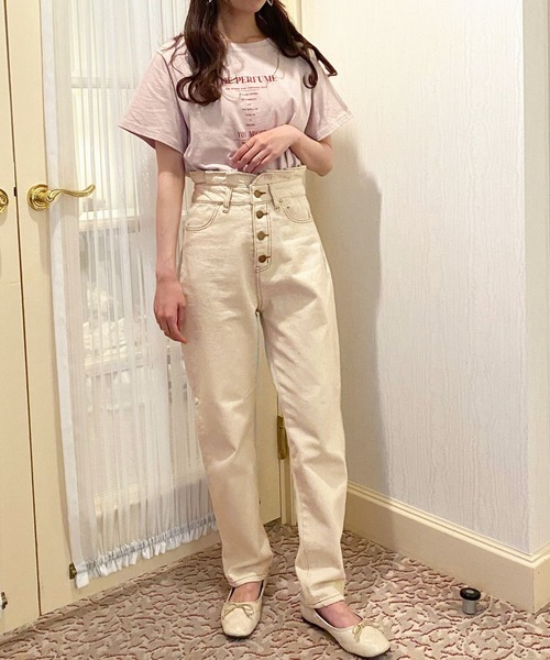 apres jour（アプレジュール）の「アプレロゴパッチテーパードデニム【ZOZOTOWN限定アイテム】【4AP】（デニムパンツ・レディース・ダークブルー/ブラック/オフホワイト/ピンク・X-LARGE/LARGE/SMALL/MEDIUM）」の9枚目の写真