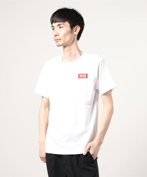 SY32 by SWEET YEARS(エスワイサーティトゥバイスィートイヤーズ)の「『SY32 by SWEET YEARS』BASIC TAG TEE(Tシャツ/カットソー・レディース・ホワイト/ブラック・SMALL/MEDIUM/X-LARGE/XX-LARGE/LARGE)」の3枚目の写真
