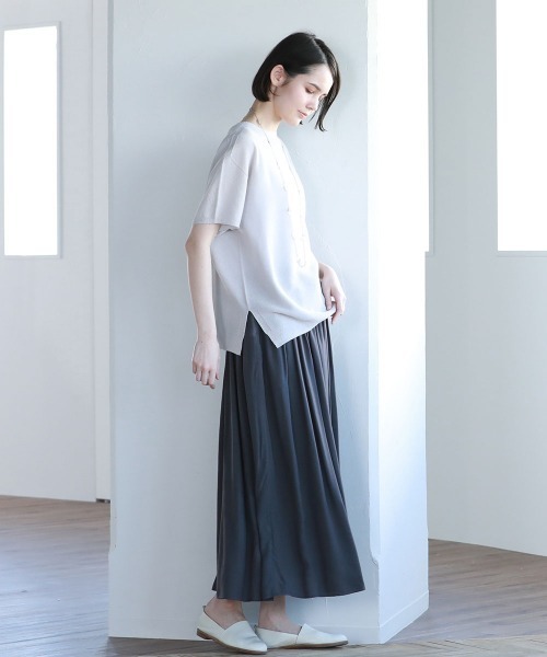 Pao de lo（パオデロ）の「サンドオリオンツイルギャザースカート（スカート・レディース・グレー/チャコールグレー/ブラック・9号/7号）」の13枚目の写真