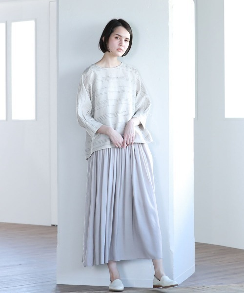 Pao de lo（パオデロ）の「サンドオリオンツイルギャザースカート（スカート・レディース・グレー/チャコールグレー/ブラック・9号/7号）」の16枚目の写真