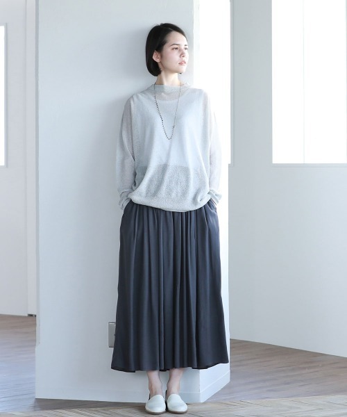 Pao de lo（パオデロ）の「サンドオリオンツイルギャザースカート（スカート・レディース・グレー/チャコールグレー/ブラック・9号/7号）」の18枚目の写真