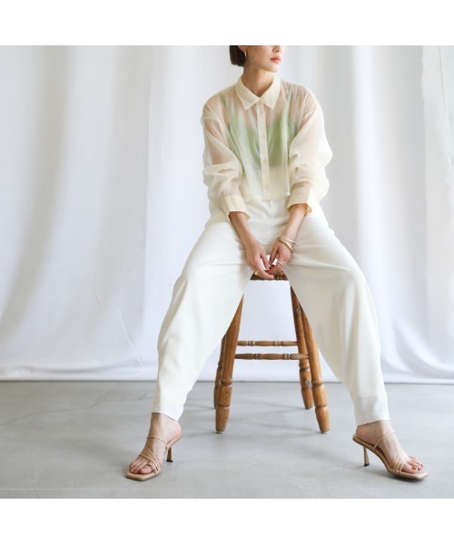 select MOCA（セレクトモカ）の「2021 SS ダブルタックコクーンパンツ（その他パンツ・レディース・ホワイト/ブラック/ブルー・FREE）」の13枚目の写真