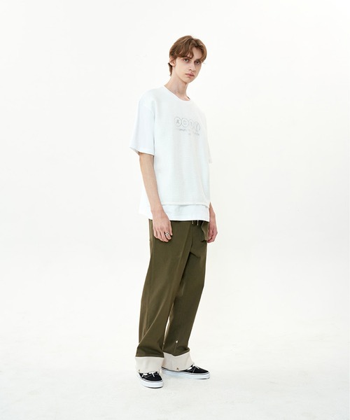 OY(オーワイ)の「『OY/オーワイ』MESH SLOGAN T/メッシュスローガンデザイン半袖Tシャツ(Tシャツ/カットソー・メンズ・ブラック/ホワイト・FREE)」の4枚目の写真