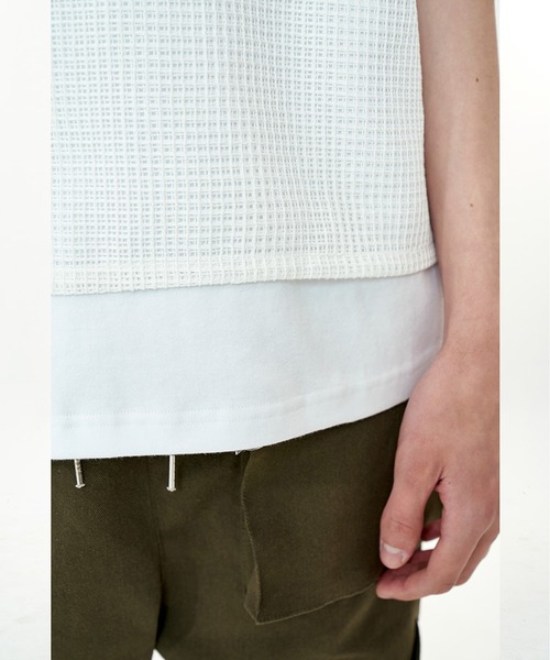 OY(オーワイ)の「『OY/オーワイ』MESH SLOGAN T/メッシュスローガンデザイン半袖Tシャツ(Tシャツ/カットソー・メンズ・ブラック/ホワイト・FREE)」の9枚目の写真