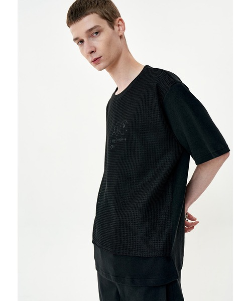 OY(オーワイ)の「『OY/オーワイ』MESH SLOGAN T/メッシュスローガンデザイン半袖Tシャツ(Tシャツ/カットソー・メンズ・ブラック/ホワイト・FREE)」の13枚目の写真