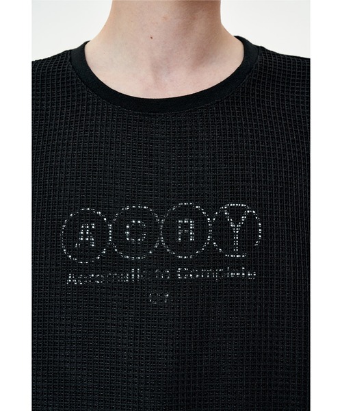 OY(オーワイ)の「『OY/オーワイ』MESH SLOGAN T/メッシュスローガンデザイン半袖Tシャツ(Tシャツ/カットソー・メンズ・ブラック/ホワイト・FREE)」の15枚目の写真
