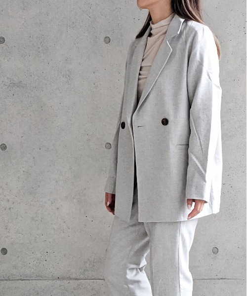 Per sist ence(パーシエンス)の「Per sist ence/パーシエンス へリンボンツイード Wジャケット(テーラードジャケット・レディース・ベージュ/ブラウン/グレー・FREE)」の2枚目の写真