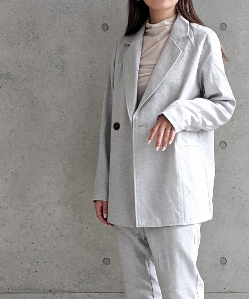 Per sist ence(パーシエンス)の「Per sist ence/パーシエンス へリンボンツイード Wジャケット(テーラードジャケット・レディース・ベージュ/ブラウン/グレー・FREE)」の8枚目の写真