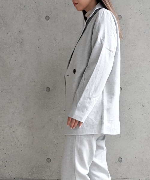 Per sist ence(パーシエンス)の「Per sist ence/パーシエンス へリンボンツイード Wジャケット(テーラードジャケット・レディース・ベージュ/ブラウン/グレー・FREE)」の12枚目の写真