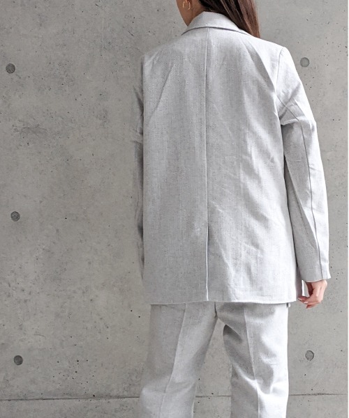 Per sist ence(パーシエンス)の「Per sist ence/パーシエンス へリンボンツイード Wジャケット(テーラードジャケット・レディース・ベージュ/ブラウン/グレー・FREE)」の14枚目の写真