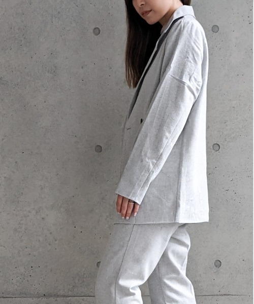 Per sist ence(パーシエンス)の「Per sist ence/パーシエンス へリンボンツイード Wジャケット(テーラードジャケット・レディース・ベージュ/ブラウン/グレー・FREE)」の11枚目の写真