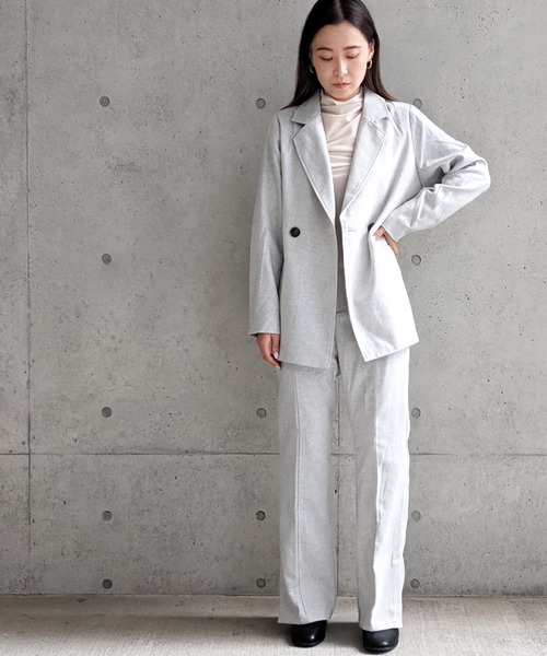 Per sist ence(パーシエンス)の「Per sist ence/パーシエンス へリンボンツイード Wジャケット(テーラードジャケット・レディース・ベージュ/ブラウン/グレー・FREE)」の6枚目の写真