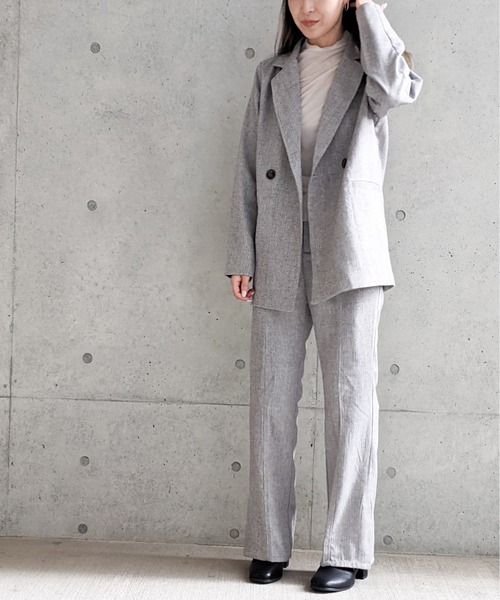 Per sist ence(パーシエンス)の「Per sist ence/パーシエンス へリンボンツイード Wジャケット(テーラードジャケット・レディース・ベージュ/ブラウン/グレー・FREE)」の17枚目の写真