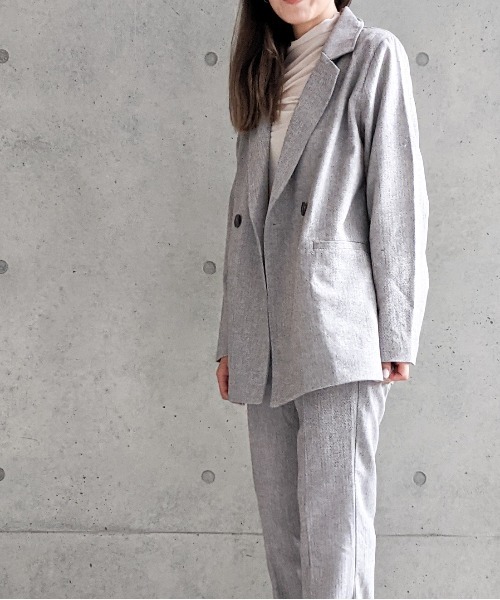 Per sist ence(パーシエンス)の「Per sist ence/パーシエンス へリンボンツイード Wジャケット(テーラードジャケット・レディース・ベージュ/ブラウン/グレー・FREE)」の20枚目の写真