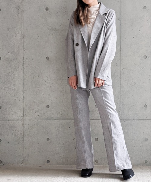 Per sist ence(パーシエンス)の「Per sist ence/パーシエンス へリンボンツイード Wジャケット(テーラードジャケット・レディース・ベージュ/ブラウン/グレー・FREE)」の19枚目の写真