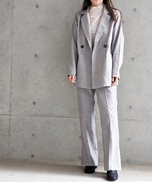 Per sist ence(パーシエンス)の「Per sist ence/パーシエンス へリンボンツイード Wジャケット(テーラードジャケット・レディース・ベージュ/ブラウン/グレー・FREE)」の18枚目の写真