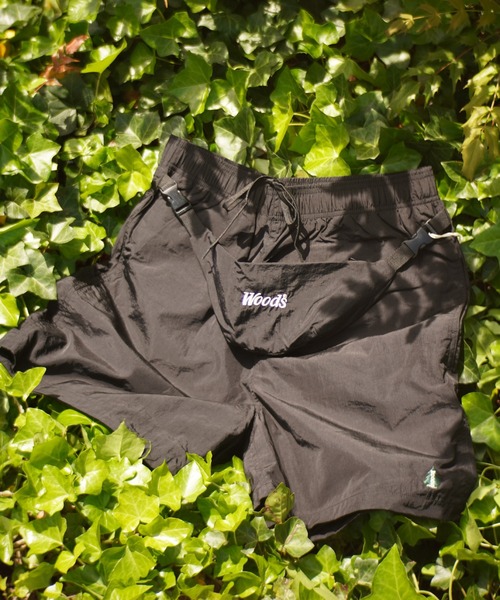 Woods（ウッズ）の「【Woods/ウッズ】 ウエストポーチ付き ナイロン バギーショーツ（その他パンツ・メンズ・ブラック/オリーブ/イエロー/グリーン/ネイビー/ブラウン・L/XL/M）」の2枚目の写真