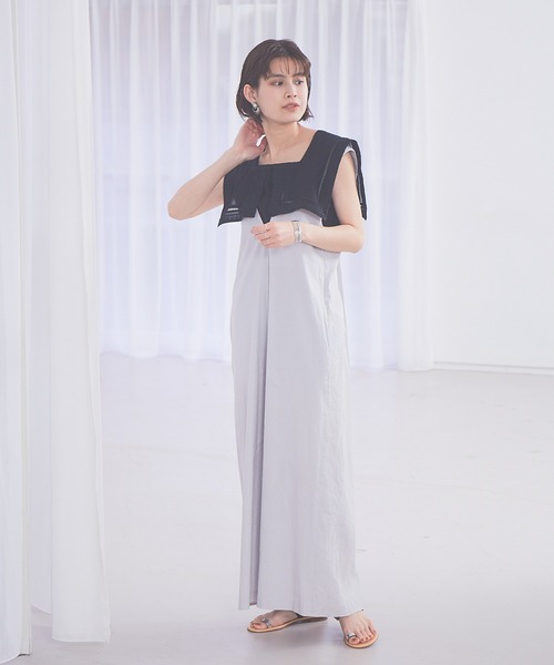 Rouge vif Anna(ルージュヴィフアンナ)の「バックタックオールインワン(つなぎ/オールインワン・レディース・サックスブルー/ベージュ/ブラック・フリー)」の14枚目の写真