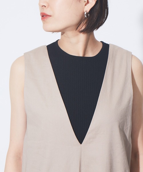 Rouge vif Anna(ルージュヴィフアンナ)の「バックタックオールインワン(つなぎ/オールインワン・レディース・サックスブルー/ベージュ/ブラック・フリー)」の12枚目の写真