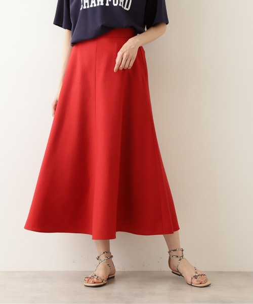 NATURAL BEAUTY BASIC（ナチュラルビューティーベーシック）の「【Petit LUXE】麻混フレアスカート（スカート・レディース・ベージュ/ネイビー/レッド・MEDIUM/SMALL）」の3枚目の写真