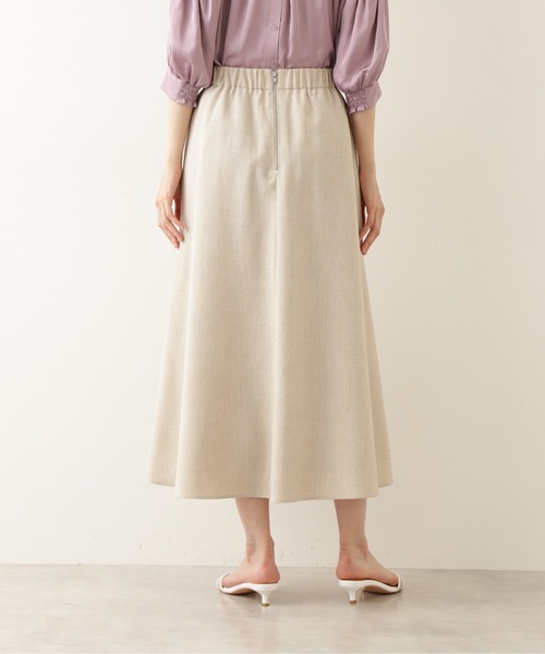 NATURAL BEAUTY BASIC（ナチュラルビューティーベーシック）の「【Petit LUXE】麻混フレアスカート（スカート・レディース・ベージュ/ネイビー/レッド・MEDIUM/SMALL）」の7枚目の写真