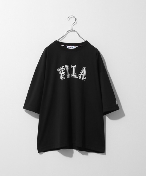 FILA（フィラ）の「【FILA】高密度 古着風ヴィンテージカレッジロゴビッグシルエット半袖Tシャツ（Tシャツ/カットソー・レディース・ホワイト×レッド/ホワイト×ブルー/ブラック×ホワイト/ブラック×ブルー/ネイビー系/ネイビー系1・MEDIUM/LARGE）」の16枚目の写真