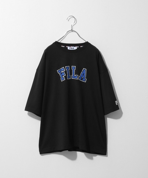 FILA（フィラ）の「【FILA】高密度 古着風ヴィンテージカレッジロゴビッグシルエット半袖Tシャツ（Tシャツ/カットソー・レディース・ホワイト×レッド/ホワイト×ブルー/ブラック×ホワイト/ブラック×ブルー/ネイビー系/ネイビー系1・MEDIUM/LARGE）」の17枚目の写真