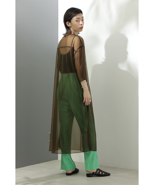 CREOLME（クレオルム）の「(CREOLME)シアーロングワンピース（ワンピース・レディース・ブラウン/ホワイト系その他・ONE SIZE）」の4枚目の写真