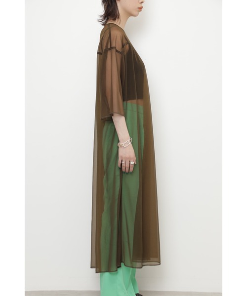 CREOLME（クレオルム）の「(CREOLME)シアーロングワンピース（ワンピース・レディース・ブラウン/ホワイト系その他・ONE SIZE）」の3枚目の写真