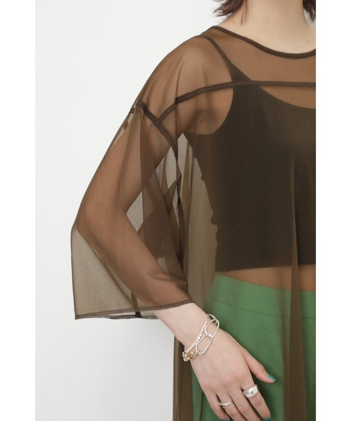 CREOLME（クレオルム）の「(CREOLME)シアーロングワンピース（ワンピース・レディース・ブラウン/ホワイト系その他・ONE SIZE）」の8枚目の写真