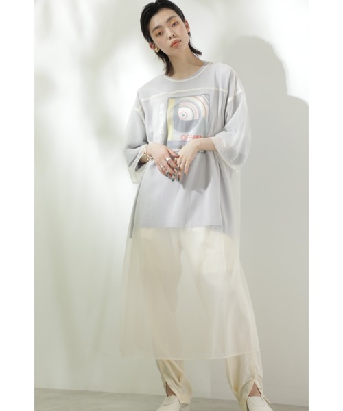 CREOLME（クレオルム）の「(CREOLME)シアーロングワンピース（ワンピース・レディース・ブラウン/ホワイト系その他・ONE SIZE）」の14枚目の写真