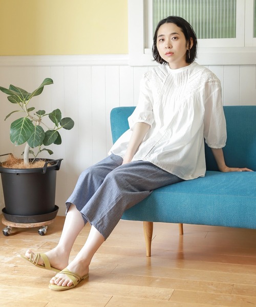 studio CLIP（スタディオクリップ）の「ダブルフロントレースブラウス（シャツ/ブラウス・レディース・ホワイト/ブラック/パープル・MEDIUM/LARGE）」の4枚目の写真