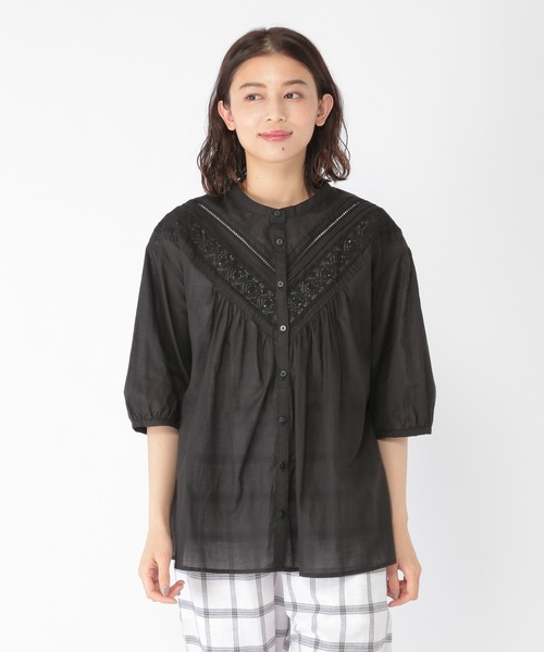 studio CLIP（スタディオクリップ）の「ダブルフロントレースブラウス（シャツ/ブラウス・レディース・ホワイト/ブラック/パープル・MEDIUM/LARGE）」の9枚目の写真