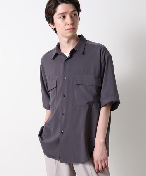 JUNRED（ジュンレッド）の「ドレープCPOビッグシャツ（シャツ/ブラウス・メンズ・チャコールグレー/ブラック/ベージュ・S/M/L）」の8枚目の写真