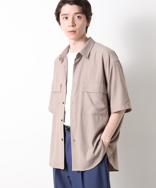 JUNRED（ジュンレッド）の「ドレープCPOビッグシャツ（シャツ/ブラウス・メンズ・チャコールグレー/ブラック/ベージュ・S/M/L）」の4枚目の写真