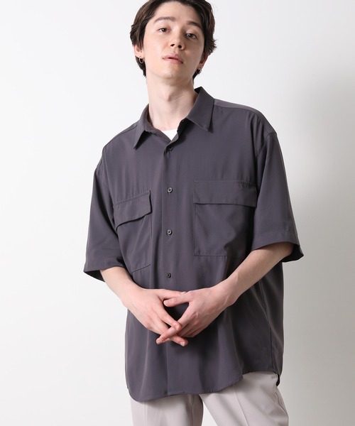 JUNRED（ジュンレッド）の「ドレープCPOビッグシャツ（シャツ/ブラウス・メンズ・チャコールグレー/ブラック/ベージュ・S/M/L）」の7枚目の写真