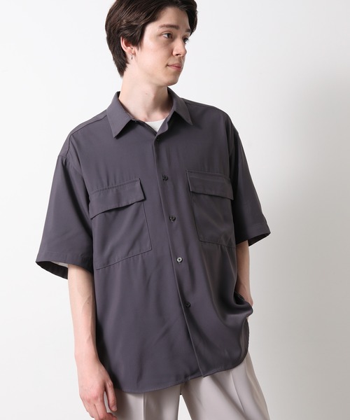 JUNRED（ジュンレッド）の「ドレープCPOビッグシャツ（シャツ/ブラウス・メンズ・チャコールグレー/ブラック/ベージュ・S/M/L）」の9枚目の写真