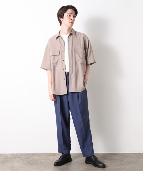 JUNRED（ジュンレッド）の「ドレープCPOビッグシャツ（シャツ/ブラウス・メンズ・チャコールグレー/ブラック/ベージュ・S/M/L）」の14枚目の写真