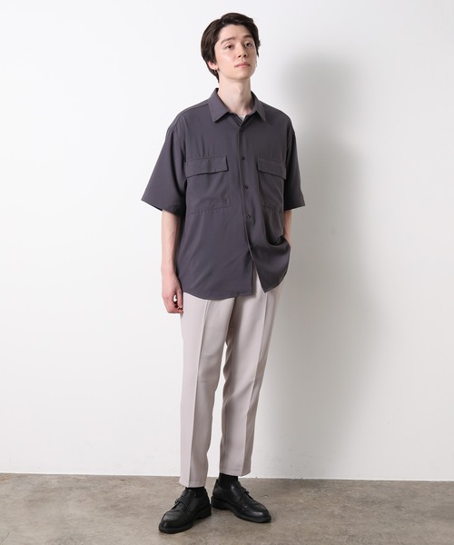 JUNRED（ジュンレッド）の「ドレープCPOビッグシャツ（シャツ/ブラウス・メンズ・チャコールグレー/ブラック/ベージュ・S/M/L）」の15枚目の写真