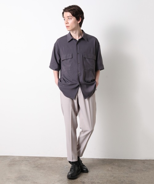 JUNRED（ジュンレッド）の「ドレープCPOビッグシャツ（シャツ/ブラウス・メンズ・チャコールグレー/ブラック/ベージュ・S/M/L）」の16枚目の写真