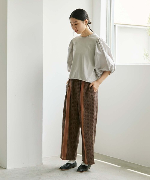 cardo fabrica(カルドファブリカ)の「コットンドビーストライプ イージーパンツ(その他パンツ・レディース・ブラウン・FREE)」の7枚目の写真