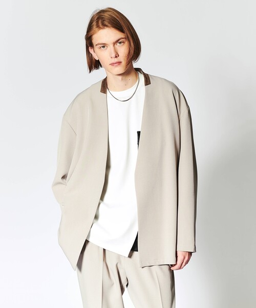 tk.TAKEO KIKUCHI（ティーケータケオキクチ）の「◆360度ストレッチ ノーカラージャケット（ノーカラージャケット・メンズ・ボルドー/ブラウン系その他/ナチュラル/ブラック/グレー・02/03）」の5枚目の写真